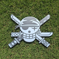 One Piece Zoro Pirate Flag Wall Art - Iconic Anime Skull Sign for Gamer Room Decor - Thumbnail 4