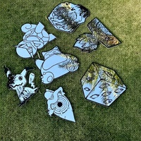 One-Piece Anime Skull Mirror: Irregular Frameless Manga Silhouette, Easy Install - Thumbnail 1