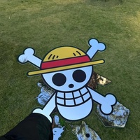 One-Piece Anime Skull Mirror: Irregular Frameless Manga Silhouette, Easy Install - Thumbnail 2