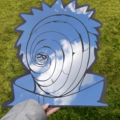 Obito Uchiha (from the anime Naruto): Irregular Frameless Floating Wall Decor Mirror