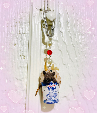 Rat Cream Bag Trinket