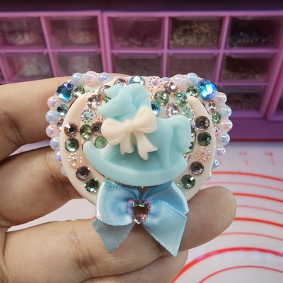 Blue rocking horse