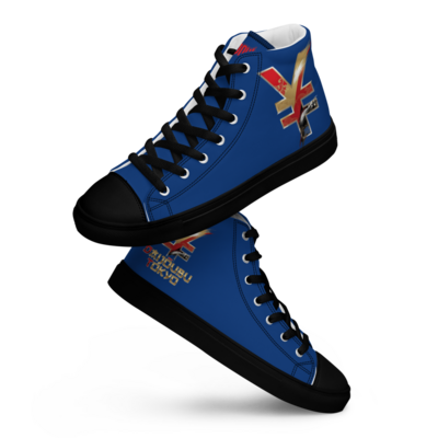 Daijoubu yen samurai blue mens high top canvas shoes