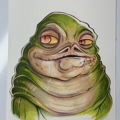 Jabba the hutt star wars day sketch original art