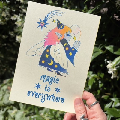 “fairy magic” riso print 5x7”