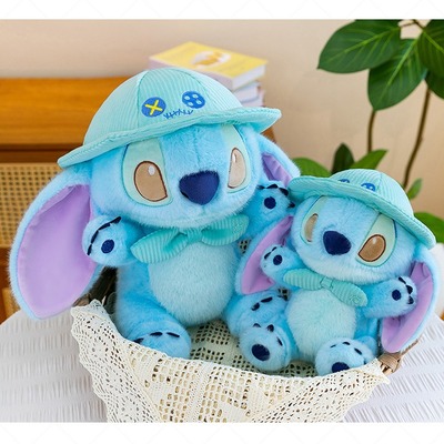 Stitch plush toy with summertime collection hat 