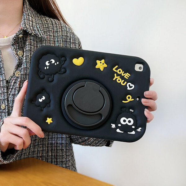 Cartoon Black Coal Ball Pattern Cover For iPad Mini Pro Air IPMC308