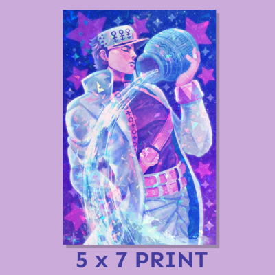 [jjba] jotaro poster print (5 x 7 in)