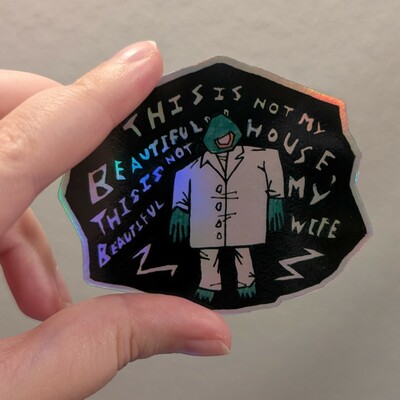 Kermit talking heads sticker