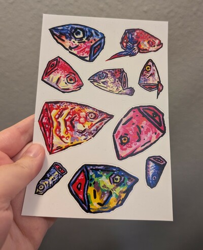 Fish Head Sticker Sheet