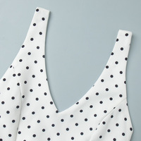 Polka Dot Printed Halter Top with Wide Leg Pants Set - Thumbnail 8