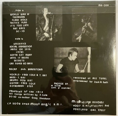 THE RATS - The Rats (Self-Titled Debut) (Brand new reissue LP from