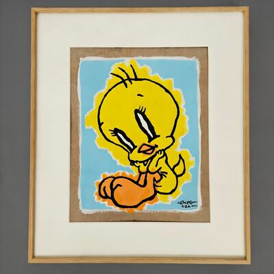 Painting by Celipe Perroloco "Corrupted Yellow Bird" 