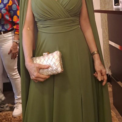 A line green chiffon mother of the bride dresses long prom dress