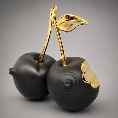 Art toy by popandtoys "cherie cherry - black and gold ed."
