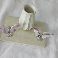 Natural  Hand Carved Amethyst Butterfly Wings Agate - Thumbnail 1