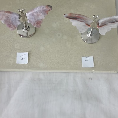 Natural  hand carved amethyst butterfly wings agate