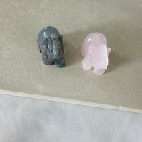 Natural Rare Hand Carved Polished Crystal Stones Figurine Sleeping Cat and Elelephant - Thumbnail 2