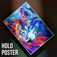 Rainbow Wolf II - Premium Holographic Poster - Thumbnail 4