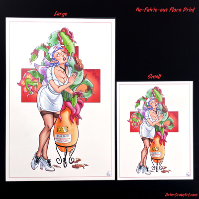 Ne-fairie-ous flora monstergirl fairie nurse pinup print