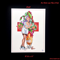 Ne-Fairie-ous Flora MonsterGirl Fairie Nurse Pinup Print - Thumbnail 2