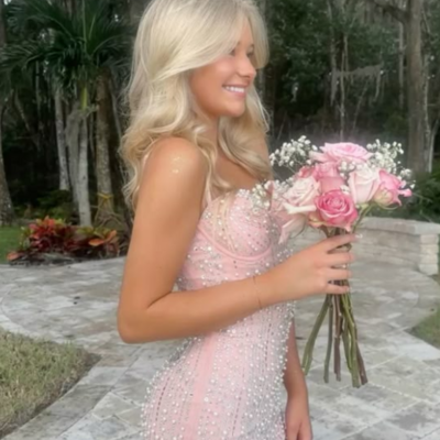 Sheath pink beaded short homecoming dress mini dress