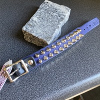 ON-SALE: Premade Blue/Blk 2 Row Short British Stud Cuff - Thumbnail 4