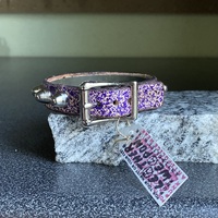 ON-SALE: Premade Speckled Black/Blue short british studs wristband - Thumbnail 2