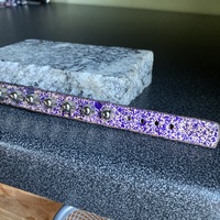 ON-SALE: Premade Speckled Black/Blue short british studs wristband - Thumbnail 4
