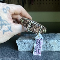ON-SALE: Premade black n tan splatter medium dome studs wristband - Thumbnail 8