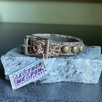 ON-SALE: Premade black n tan splatter medium dome studs wristband - Thumbnail 5