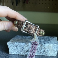 ON-SALE: Premade black n tan splatter medium dome studs wristband - Thumbnail 1