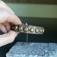 ON-SALE: Premade black n tan splatter medium dome studs wristband - Thumbnail 3