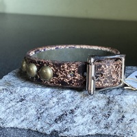 ON-SALE: Premade black n tan splatter medium dome studs wristband - Thumbnail 4
