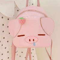 Strawberry Pink Pig Backpack - Thumbnail 4