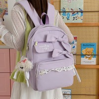 Pastel kawaii bows school backpack - Thumbnail 1