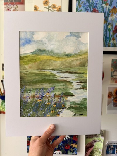 ORIGINAL 11x14 inch matted painting “Would You Just Look at that View”