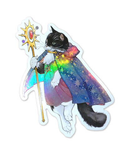 Cat Mage "Starry Cloak" Hologram Sticker