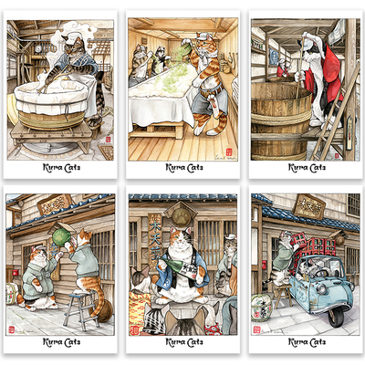 "kuracats" 6-postcard set