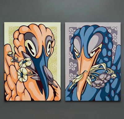 Diptych Paintings by Mink "Duality"  