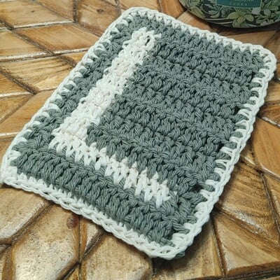 Personalized crochet initial coaster – custom letter gift