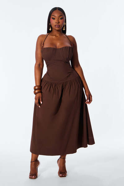 Poplin Midi Dress