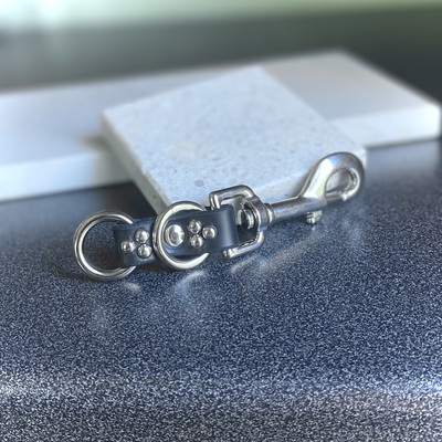 Double-ring dome studs studded keyring fob - Thumbnail 2