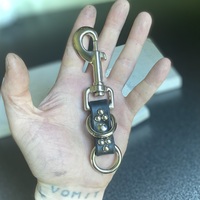 Double-Ring dome studs Studded Keyring Fob - Thumbnail 3