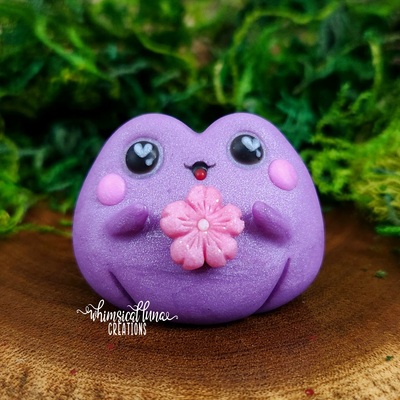 Purple frog w/pink cherry blossom