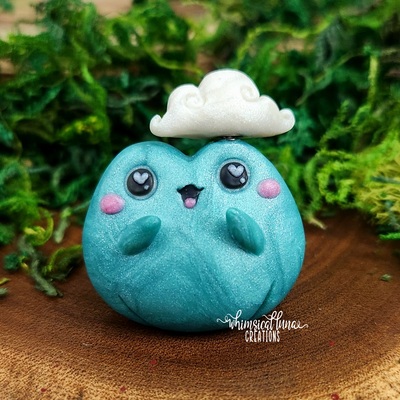 Teal frog w/cloud