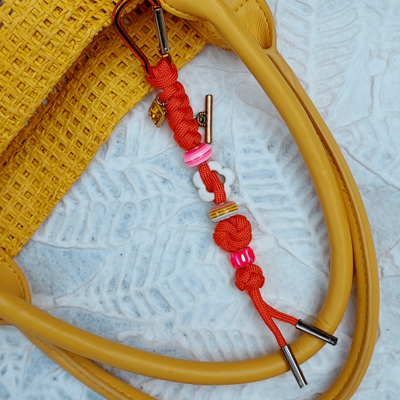 Orange twin bag charm
