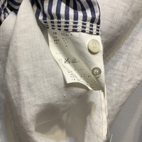 CdG Junya Watanabe Man stripe, and white patchwork shirt - Thumbnail 2