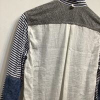 CdG Junya Watanabe Man stripe, and white patchwork shirt - Thumbnail 3
