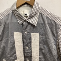 Ganryu grey patchwork short sleeve shirt  - Thumbnail 1